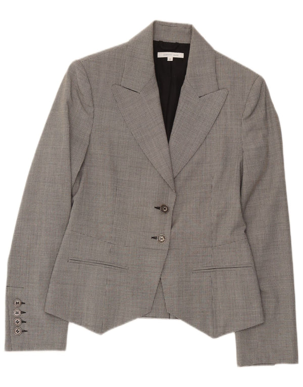 Germano Zama Damen 2-Knopf-Blazerjacke UK 12 Mittelgrau kariert
