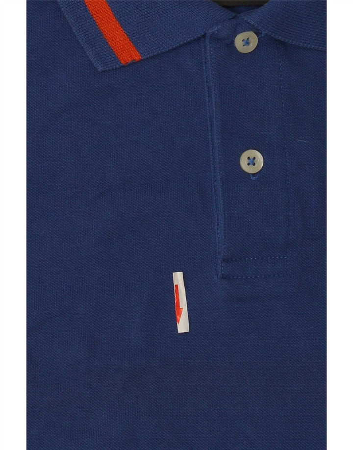 Diadora Herren-Poloshirt, kleine blaue Baumwolle