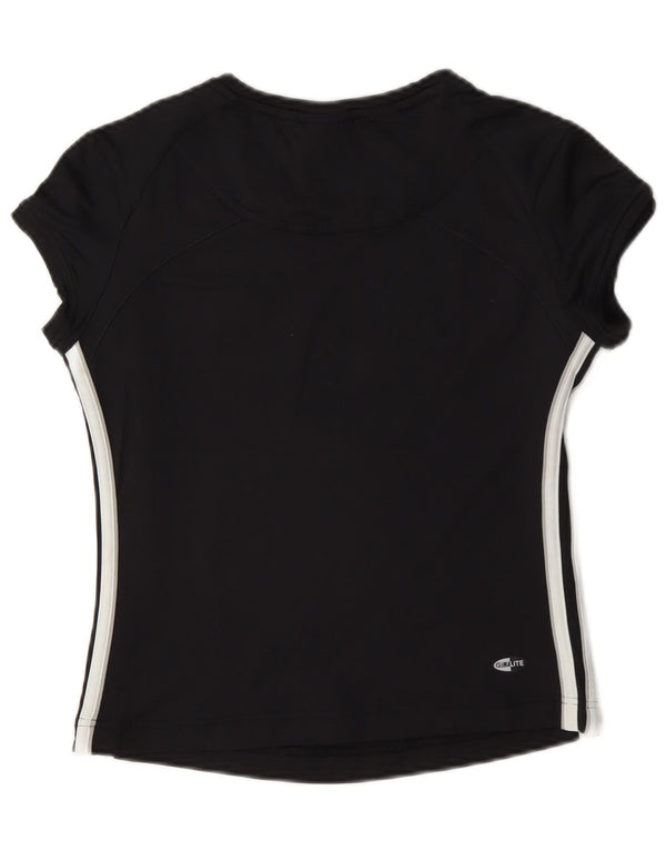 Adidas Damen Climalite Crop T-Shirt Top UK 10 Small Schwarz Nylon
