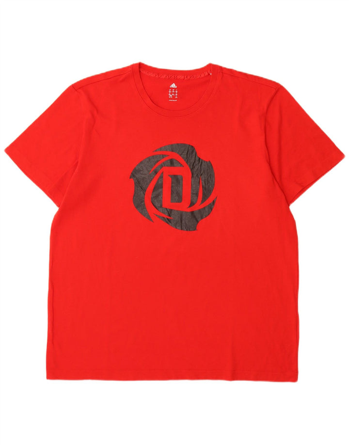 Adidas Herren Grafik T-Shirt Top XL Rot