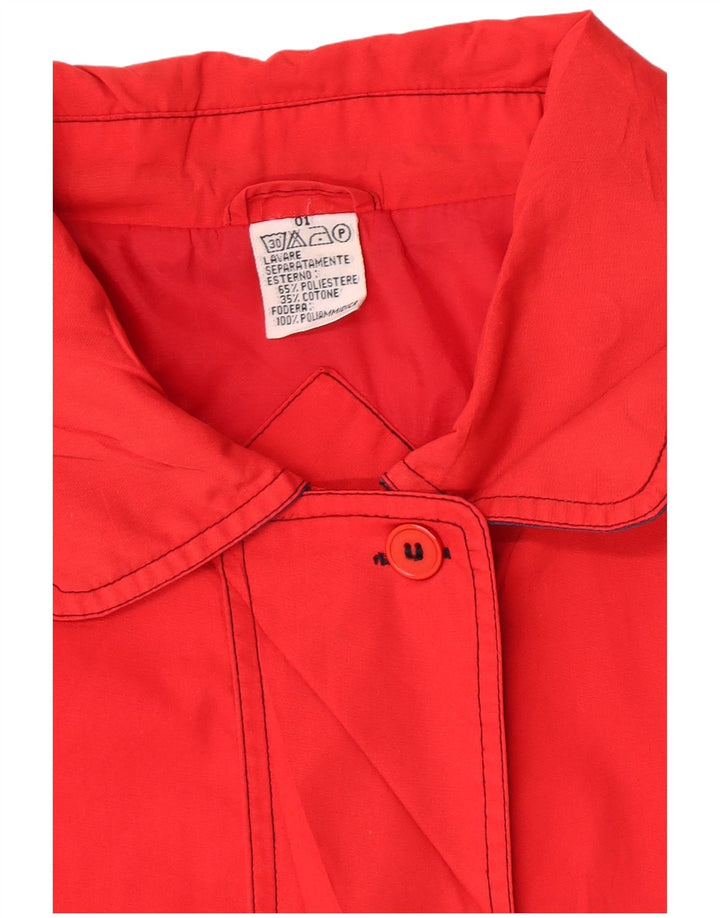 Vintage Damen Utility Jacke UK 18 XL Rot Polyester
