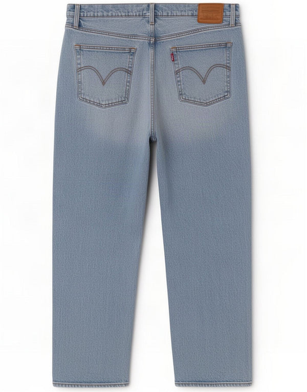 Levi's Womens Ribcage Regular Fit Straight Jeans UK 16 Large W38 L26 Blue