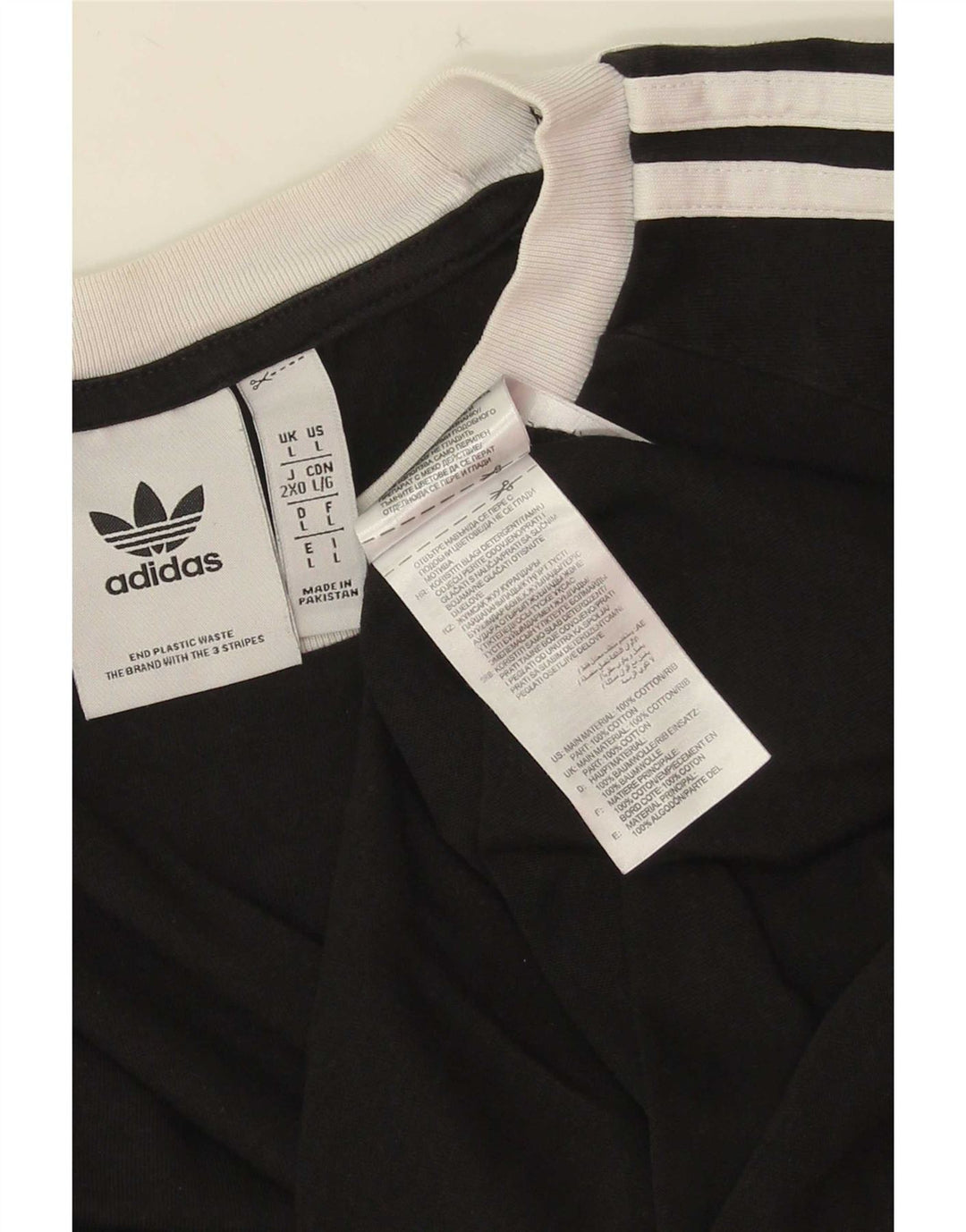 Adidas Herren T-Shirt Top Large Schwarz Baumwolle