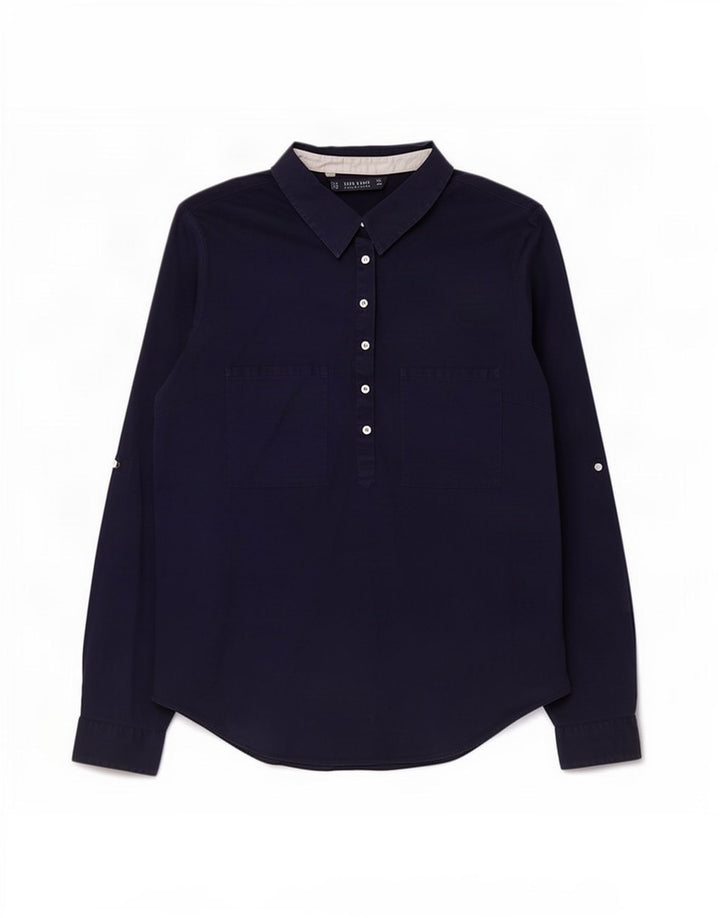 Zara Damen Pullover Shirt UK 18 XL Marineblau