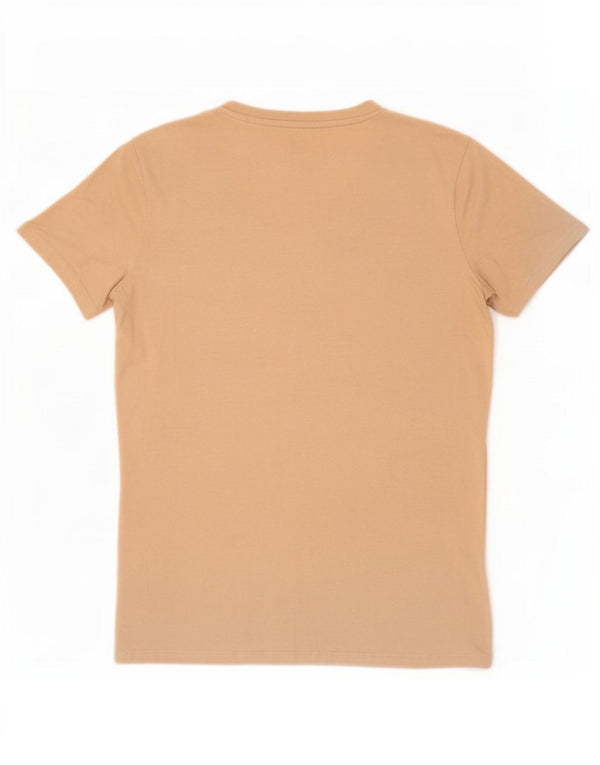 Guess Grafik-T-Shirt-Oberteil für Damen, UK 12, mittelbeige Baumwolle