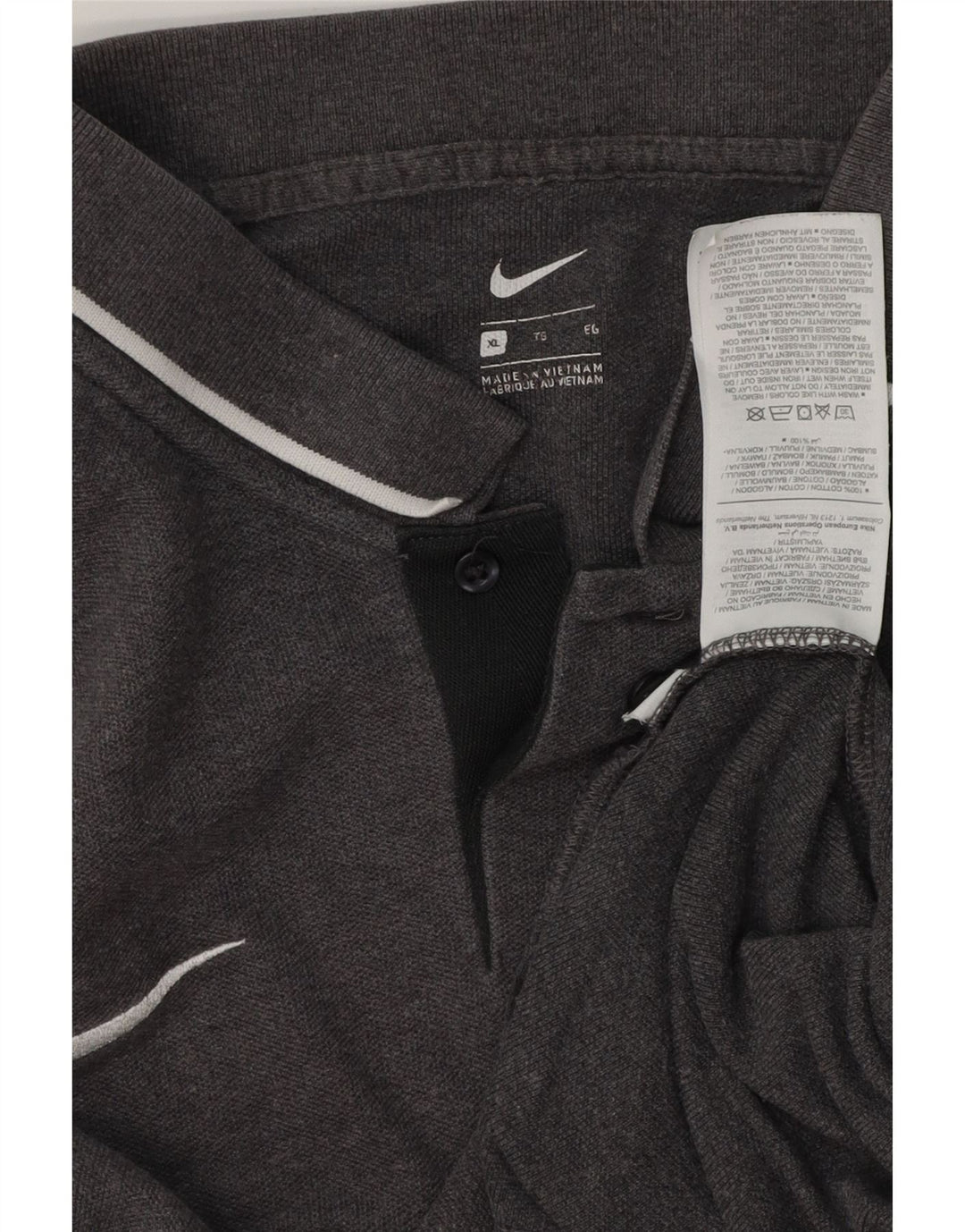 NIKE Herren Poloshirt XL Grau Baumwolle