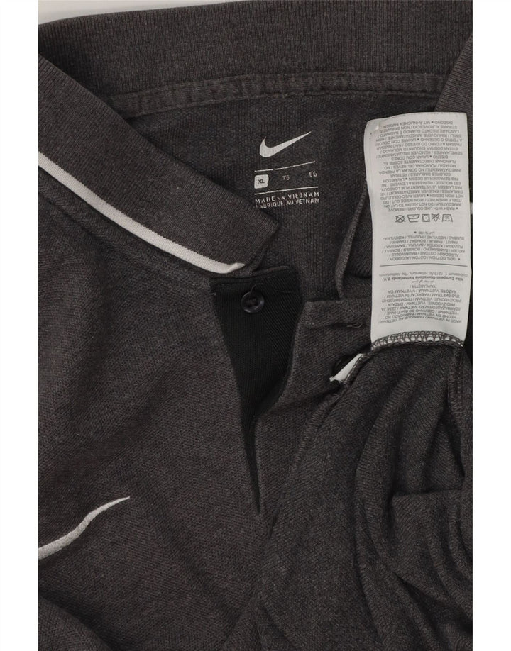 NIKE Herren Poloshirt XL Grau Baumwolle
