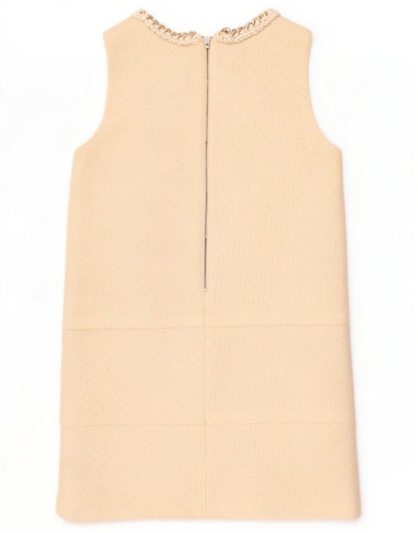Elisabetta Franchi Damen Ärmelloses Etuikleid IT 42 Medium Beige Acryl
