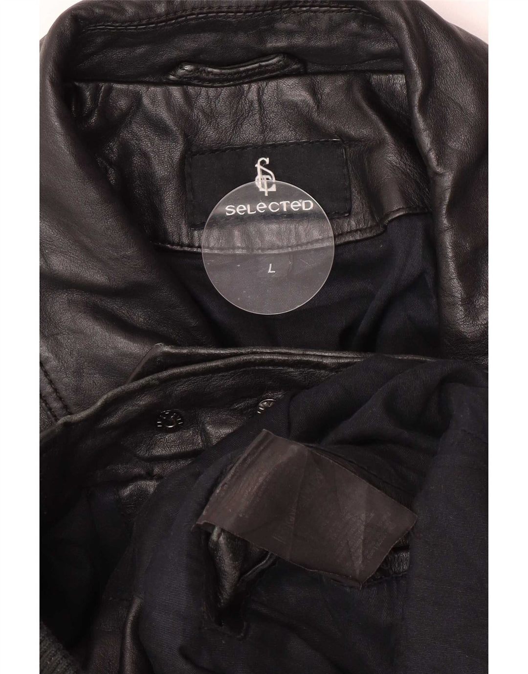 Selected Herren Leder Bomberjacke UK 40 Large Schwarz