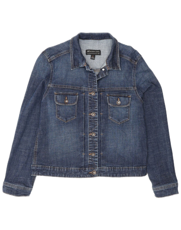 Lee Damen Jeansjacke UK 14 Große blaue Baumwolle
