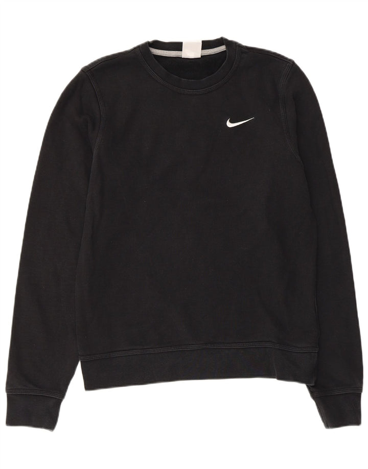 Nike Damen Sweatshirt Pullover UK 10 Small Schwarz Baumwolle