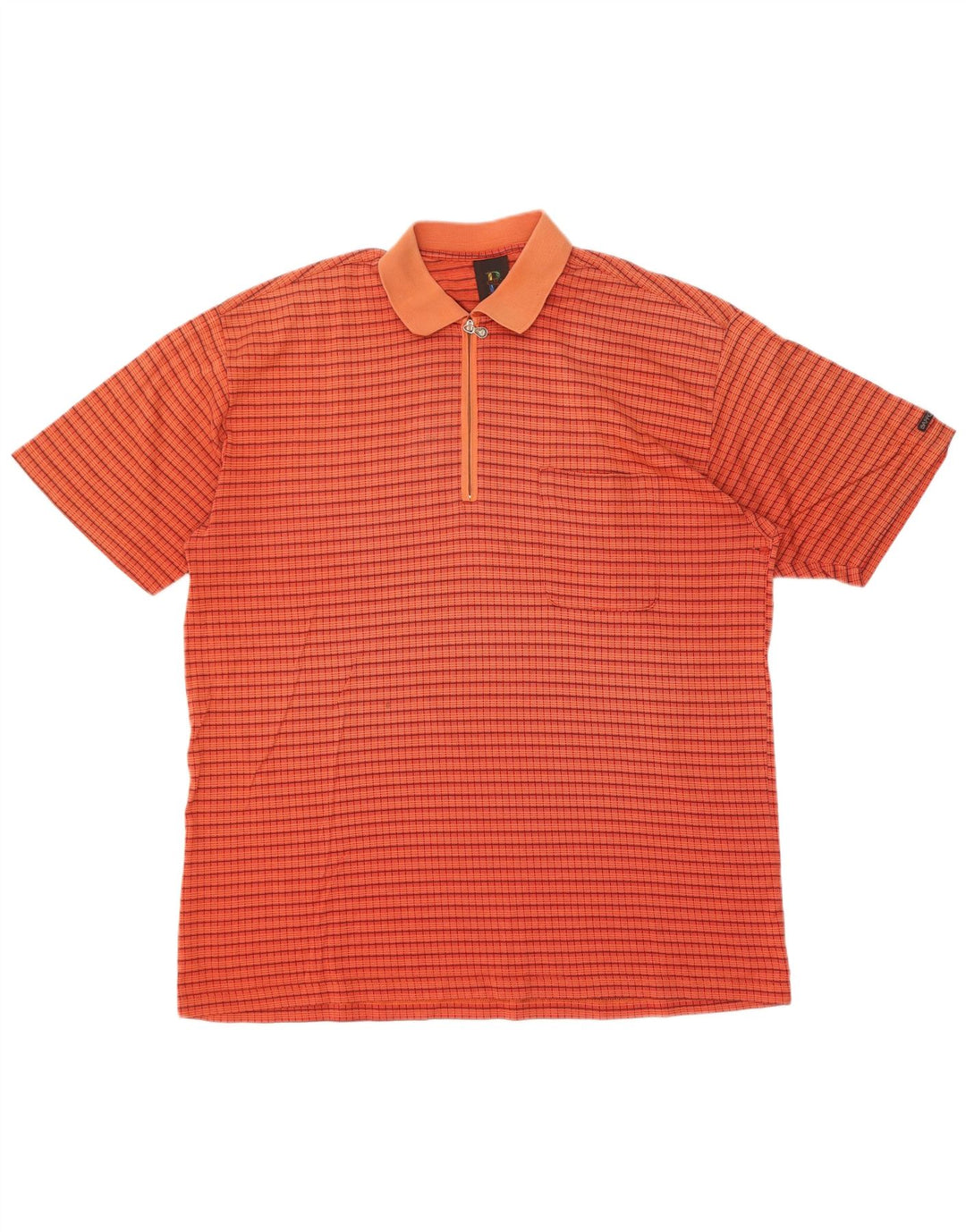 Baffo Herren Poloshirt IT 56 XL Orange Karo Baumwolle