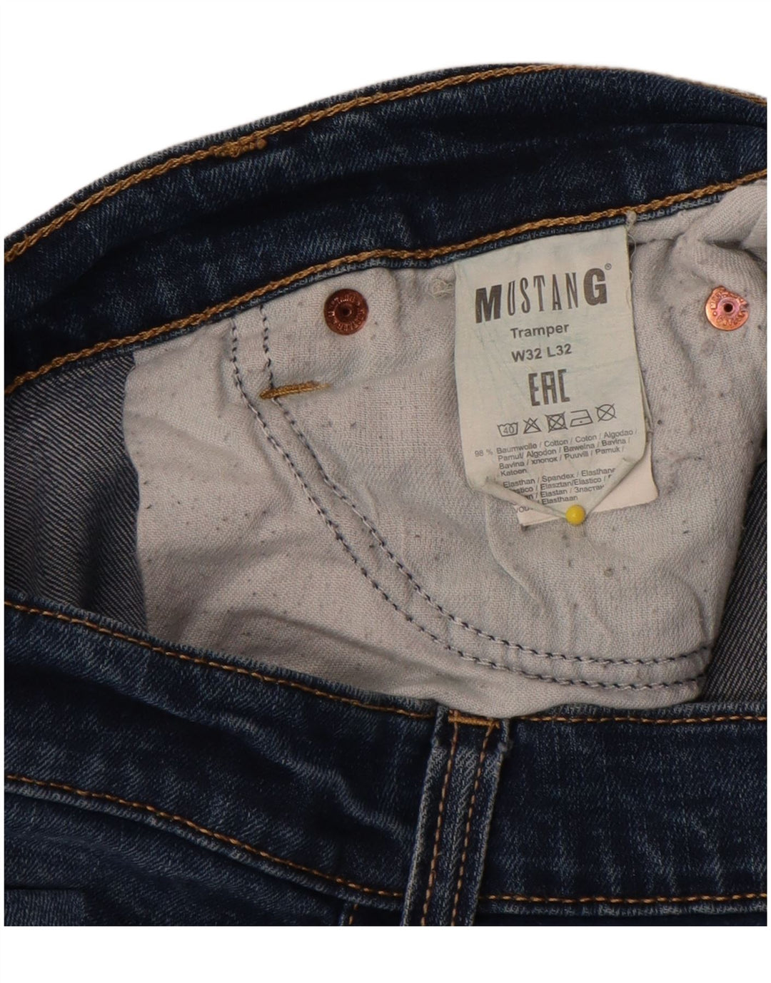 Mustang Damen Tramper Slim Jeans W32 L32 Blaue Baumwolle
