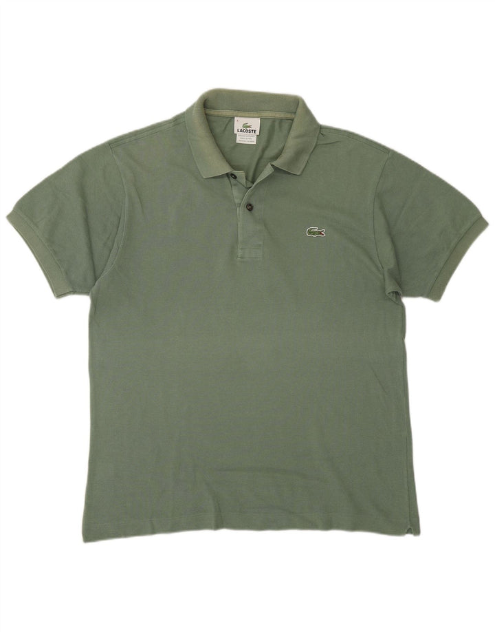 Lacoste Herren-Poloshirt, Größe 4, mittelgrüne Baumwolle