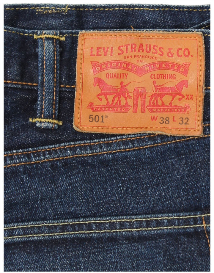 LEVI'S Herren 501 Straight Jeans W38 L32 Blaue Baumwolle