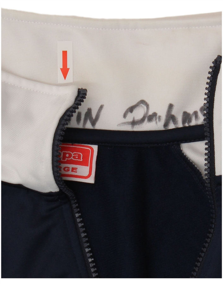 Kappa Herren-Trainingsanzug-Top-Jacke XL, Marineblau, Farbblock-Polyester