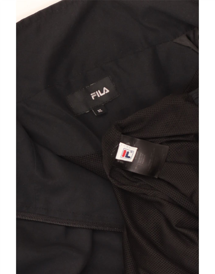 Fila Herren Trainingsanzug Top Jacke XL Schwarz Polyester