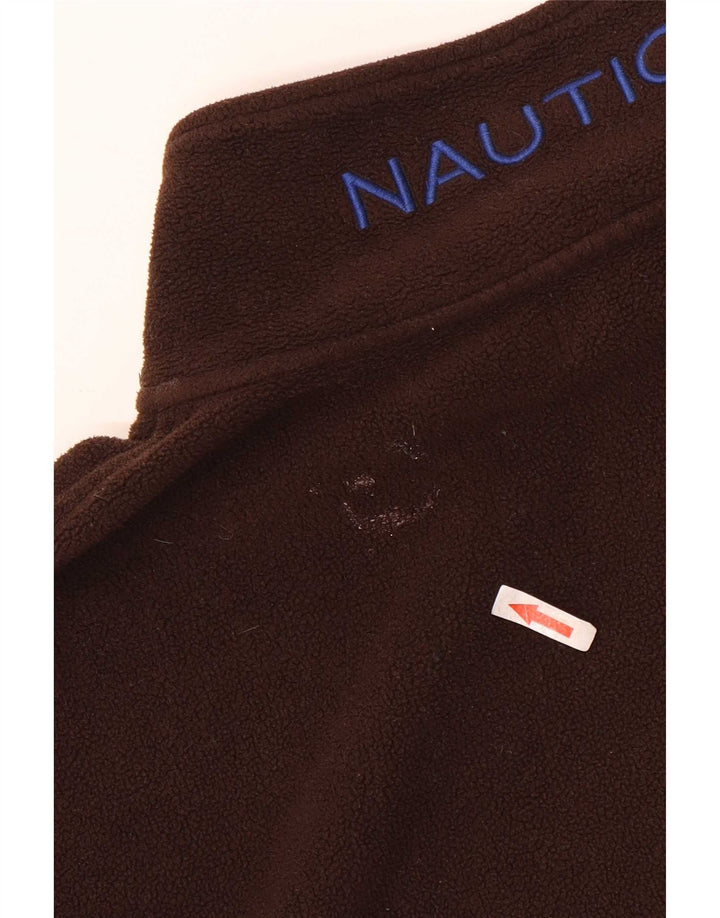 Nautica Herren-Fleecepullover mit grafischem Reißverschluss, 2XL, braun, Polyester