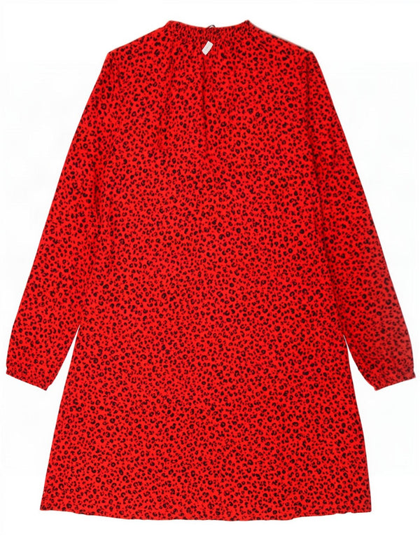 Marks & Spencer Damen Basic-Kleid UK 12 Mittelrotes Tiermuster
