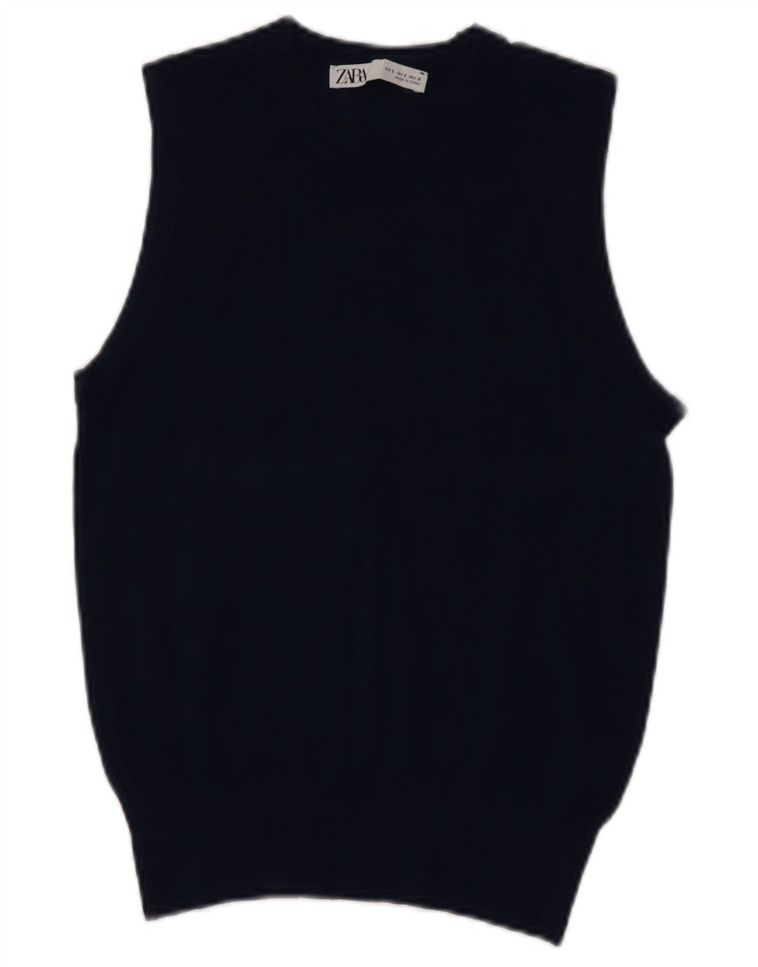 Zara Damen Weste Tank Top UK 10 Small Marineblau