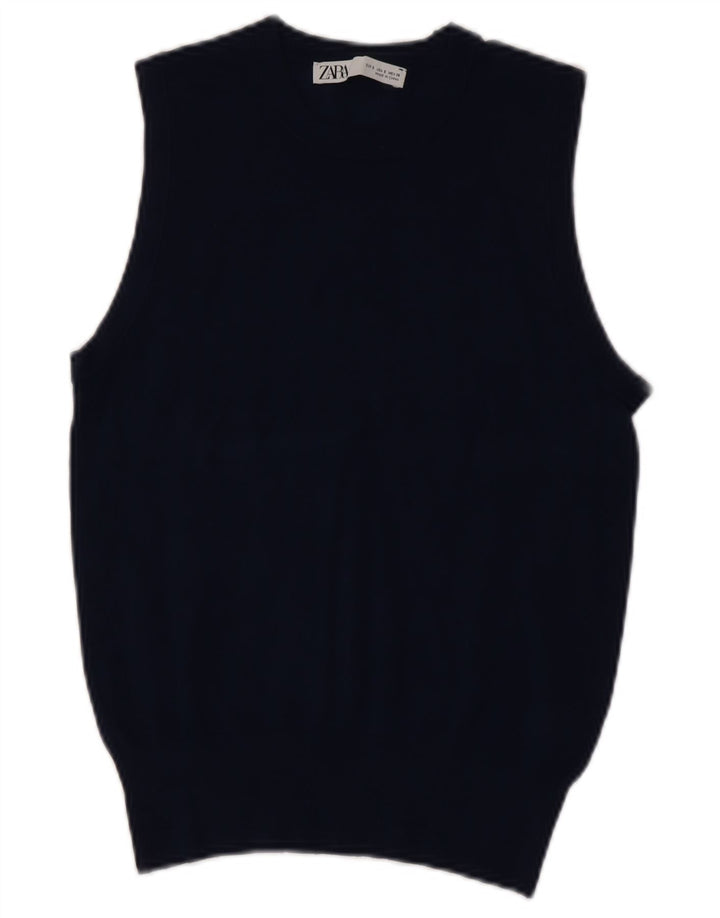 Zara Damen Weste Tank Top UK 10 Small Marineblau