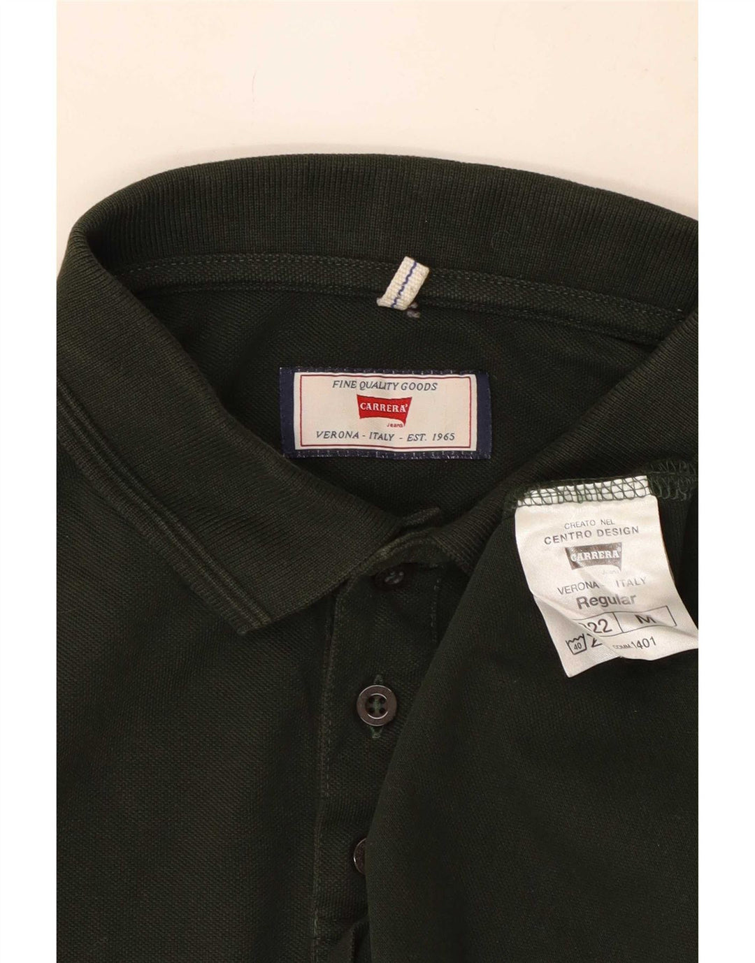 Carrera Herren-Langarm-Poloshirt mit normaler Passform, mittelgrüne Baumwolle