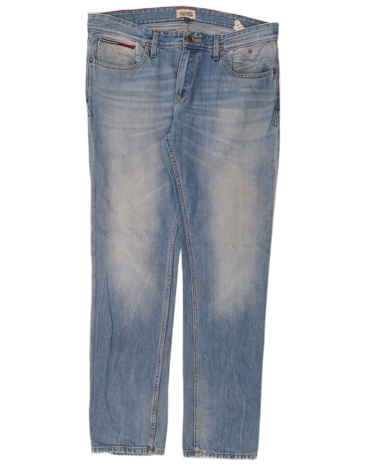 Tommy Hilfiger Herren Slim Jeans W34 L32 Blaue Baumwolle