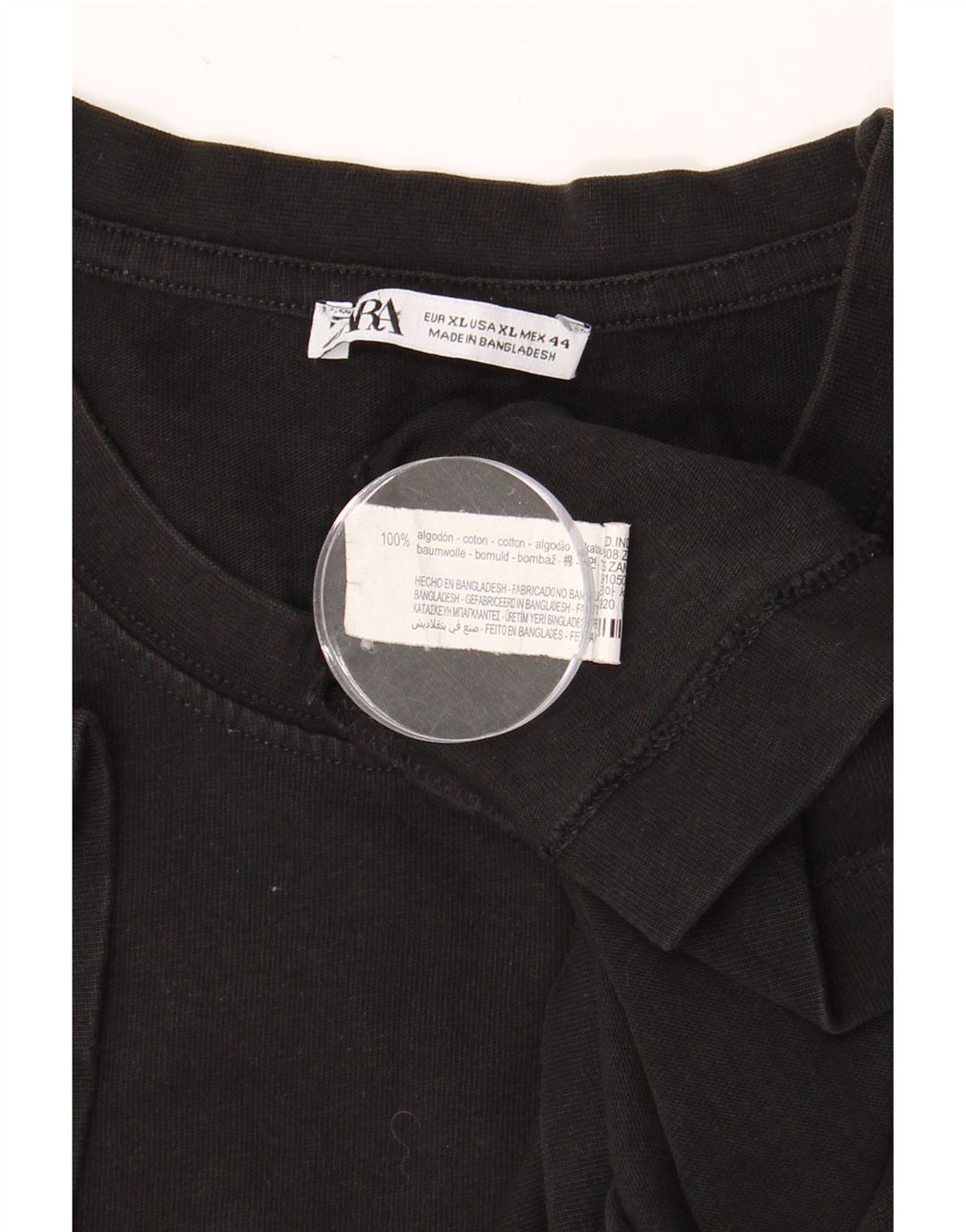 ZARA Herren T-Shirt Top XL Schwarz Baumwolle
