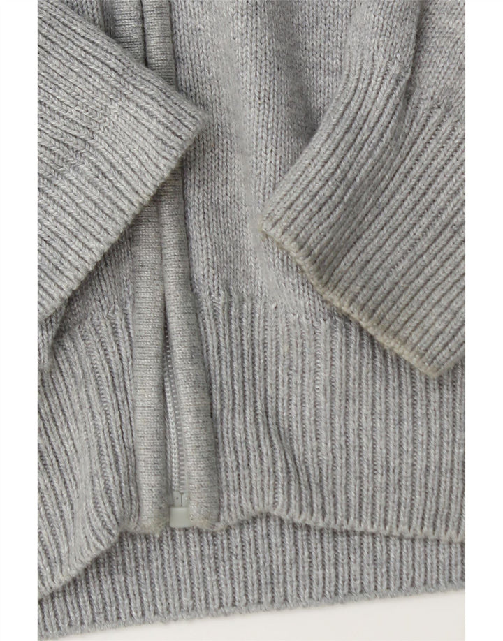 CREW CLOTHING Herren-Strickjacke aus mittelgrauer Baumwolle