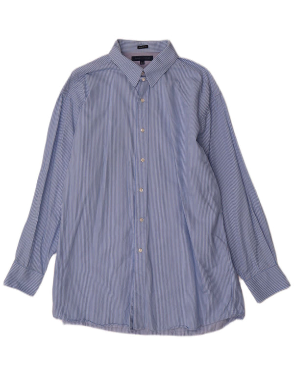 Tommy Hilfiger Herren-Hemd mit normaler Passform, Größe 16 1/2 Large, blauer Nadelstreifen