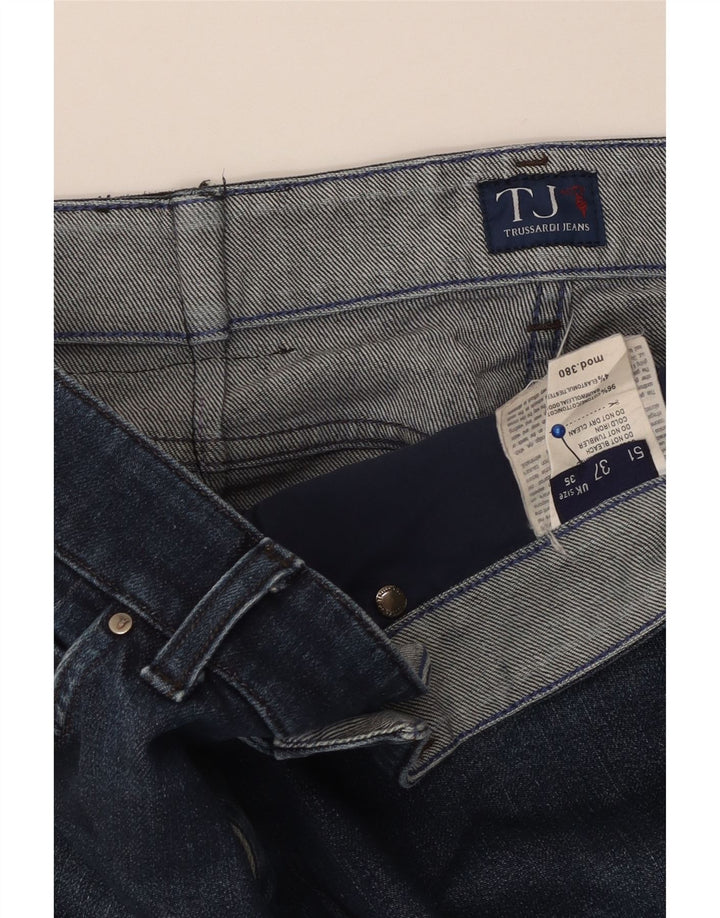TRUSSARDI Herren Straight Jeans W35 L30 Marineblaue Baumwolle