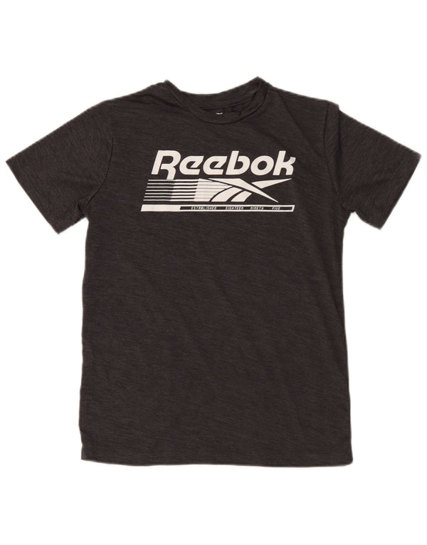 Reebok Grafik-T-Shirt für Jungen, 10–11 Jahre, mittelgraues Polyester