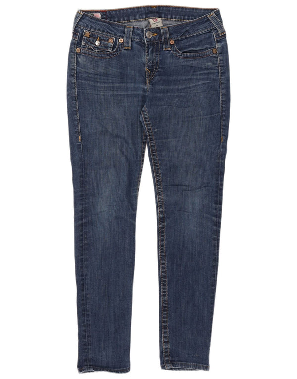 TRUE RELIGION Damen Slim Jeans W30 L30 Blaue Baumwolle