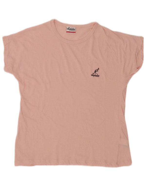AUSTRALIAN L'ALPINA Damen T-Shirt Top UK 16 Large Rosa Baumwolle