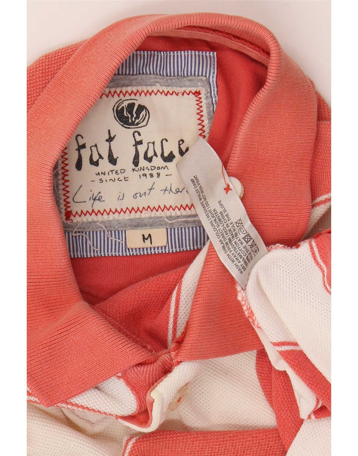 Fat Face Herren-Poloshirt aus mittelrosa gestreifter Baumwolle