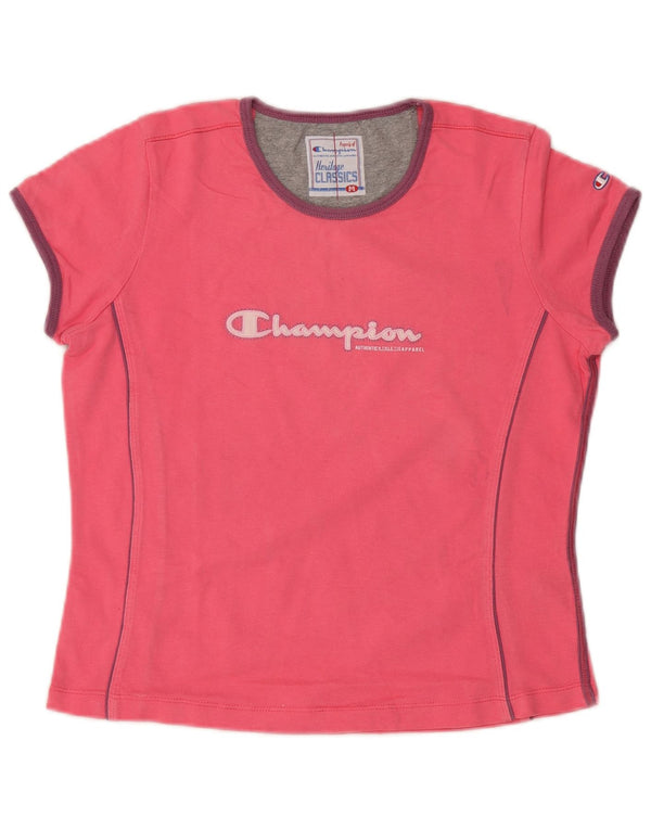 Champion Damen Heritage Classics Graphic T-Shirt Top UK 12 Mittelrosa