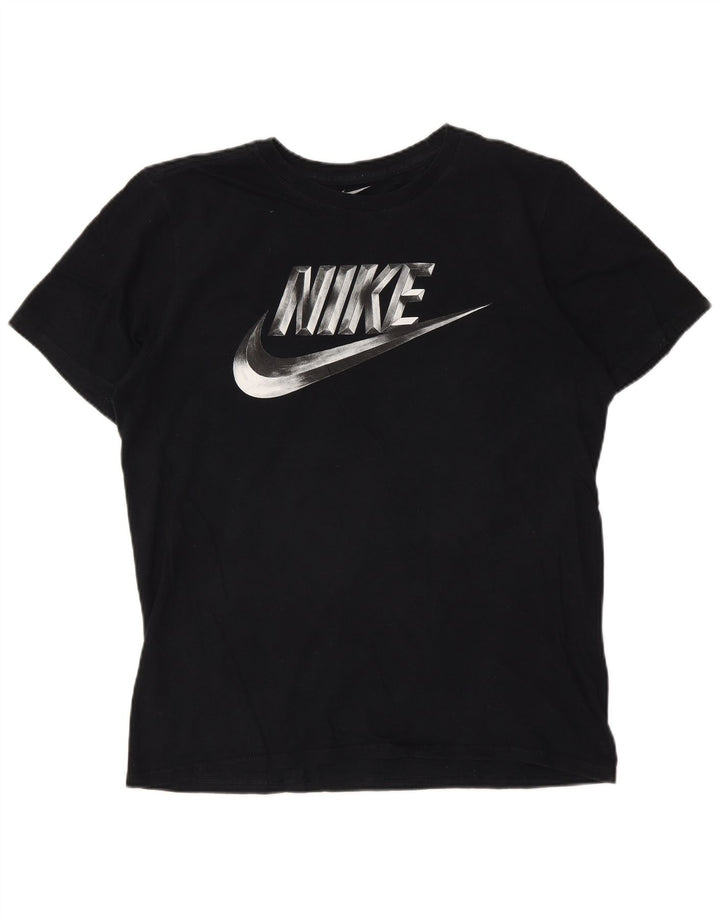 Nike Herren Athletic Cut Graphic T-Shirt-Oberteil aus mittelschwarzer Baumwolle