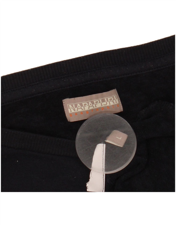 NAPAPIJRI Damen Grafik-Sweatshirt-Pullover UK 14 Large Marineblau