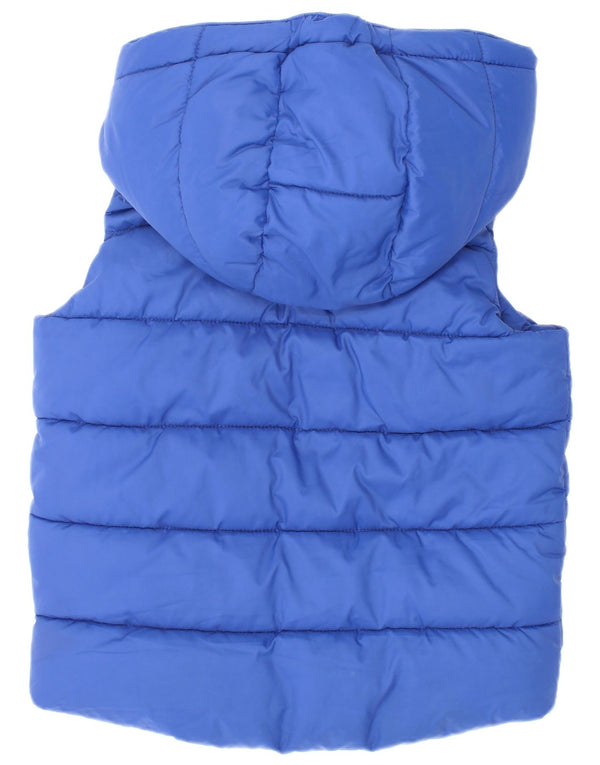 Benetton Baby-Jungen-Weste mit Kapuze, gepolstert, 18–24 Monate, blaues Polyester
