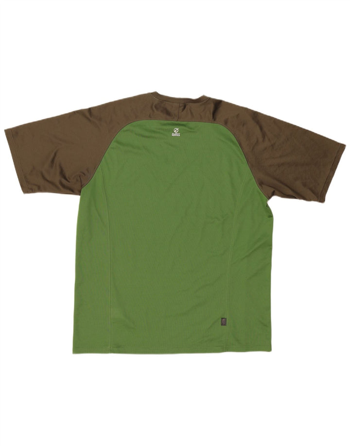 The North Face Herren-T-Shirt-Oberteil, großes grünes Farbblock-Polyester