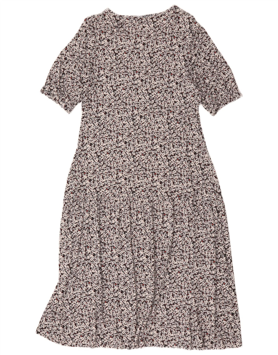 Marks & Spencer Damen Maxikleid UK 14 Mittelschwarze Viskose mit Blumenmuster