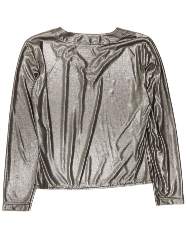 Prestige Langarm-Blusenoberteil für Damen UK 12 Mittelsilber Polyester