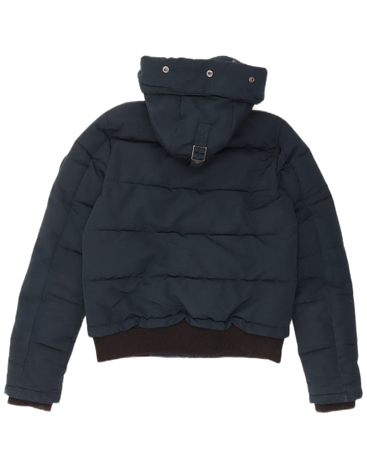 Superdry Damen-Jacke mit Kapuze, übergroß, wattiert, Gr. 10, Marineblau