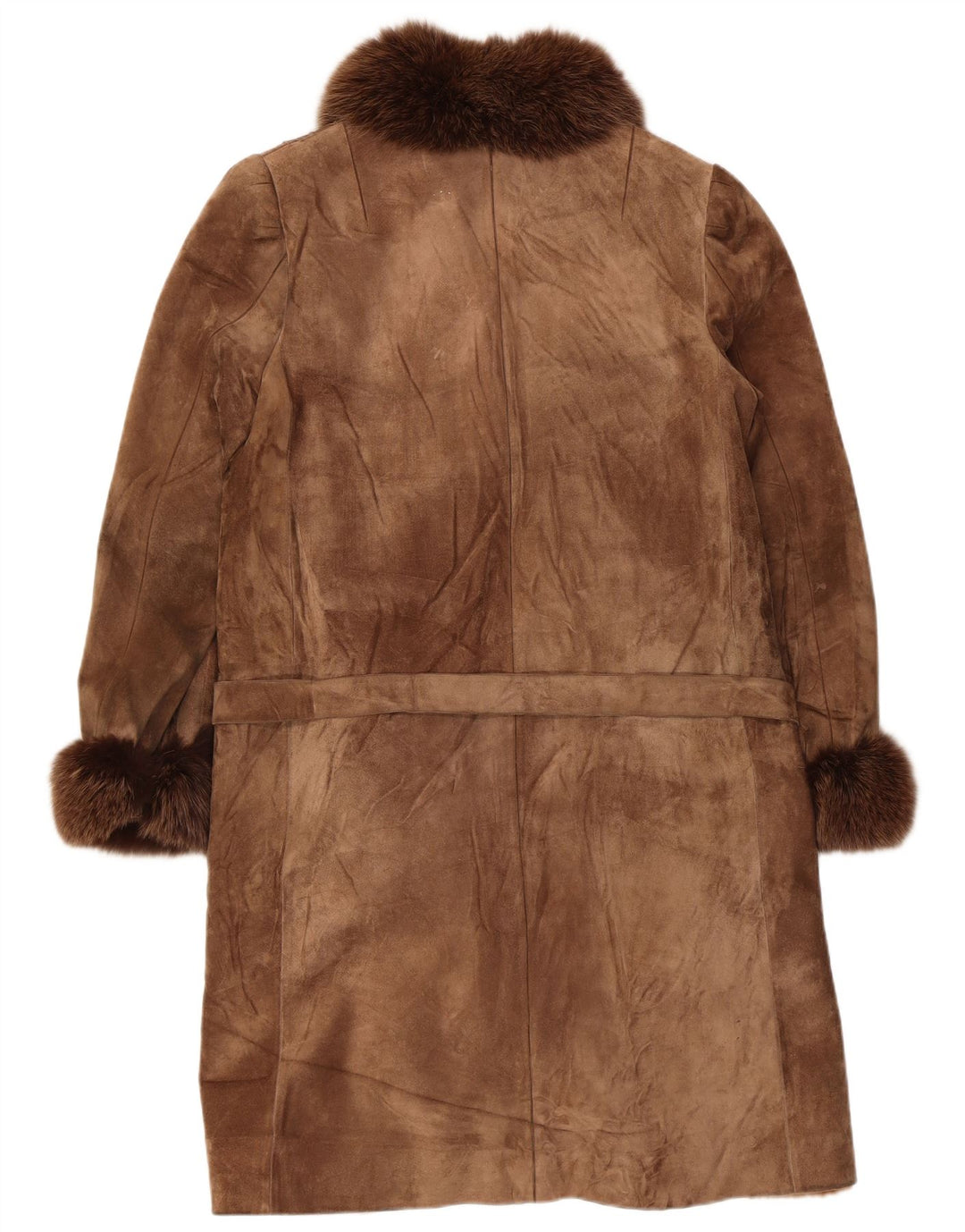 Vintage Damen Sherpa Wildleder Mantel UK 14 Mittelbraun