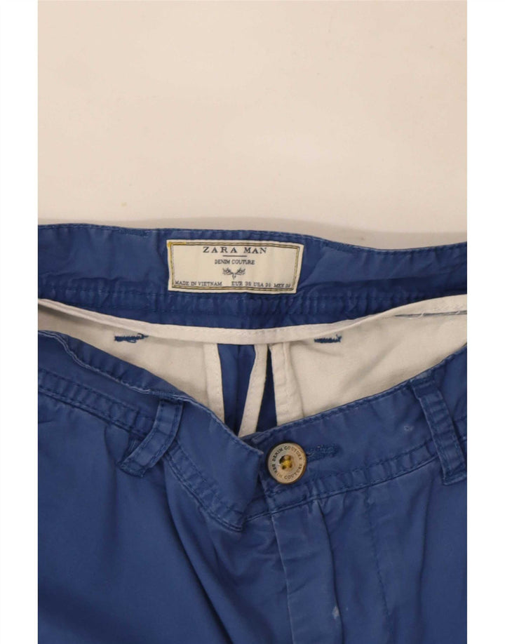 Zara Herren Chinoshorts EU 38 Small W30 Blau