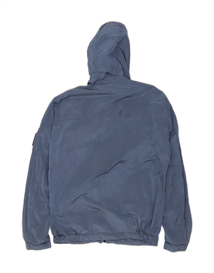 REPLAY Womens Hooded Rain Jacket UK 18 XL Blue Polyamide Vintage Replay and Second-Hand Replay from Messina Hembry 