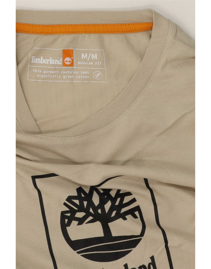 Timberland Herren-T-Shirt mit normaler Passform, mittelbeigefarbener Baumwolle