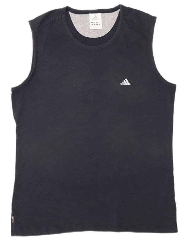 Adidas Herren Weste Top Large Marineblau Baumwolle