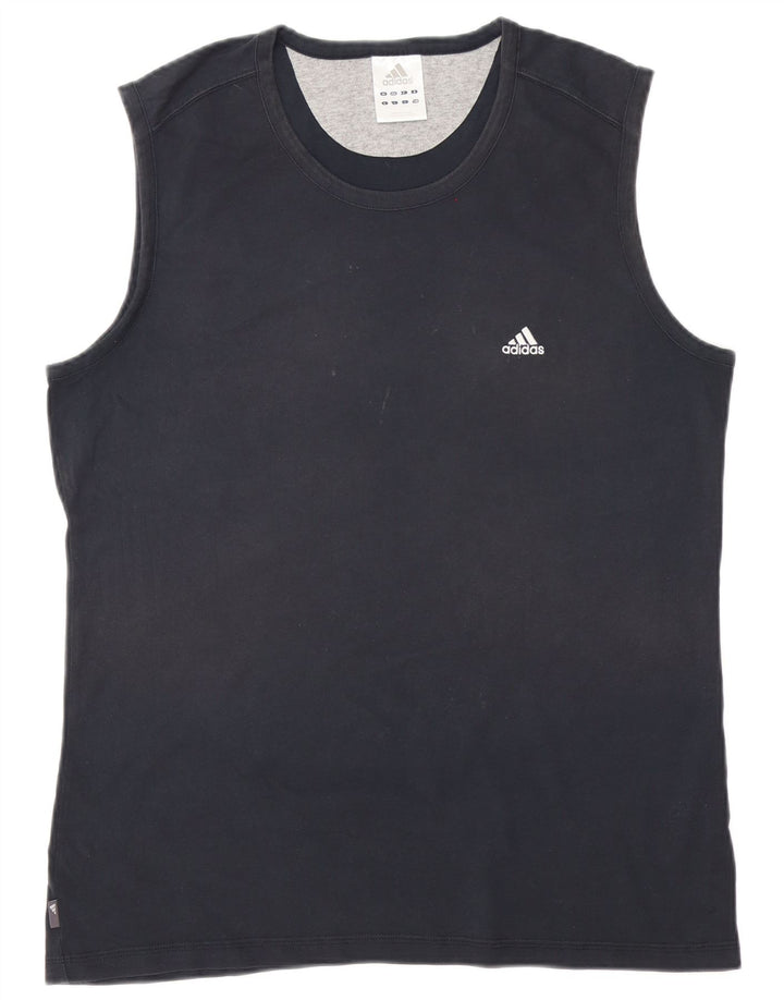 Adidas Herren Weste Top Large Marineblau Baumwolle