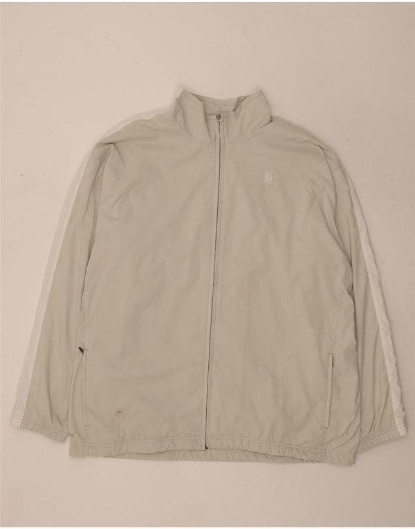 Nike Herren-Trainingsanzug-Oberteiljacke UK 47/48 2XL Beige Colourblock-Polyester